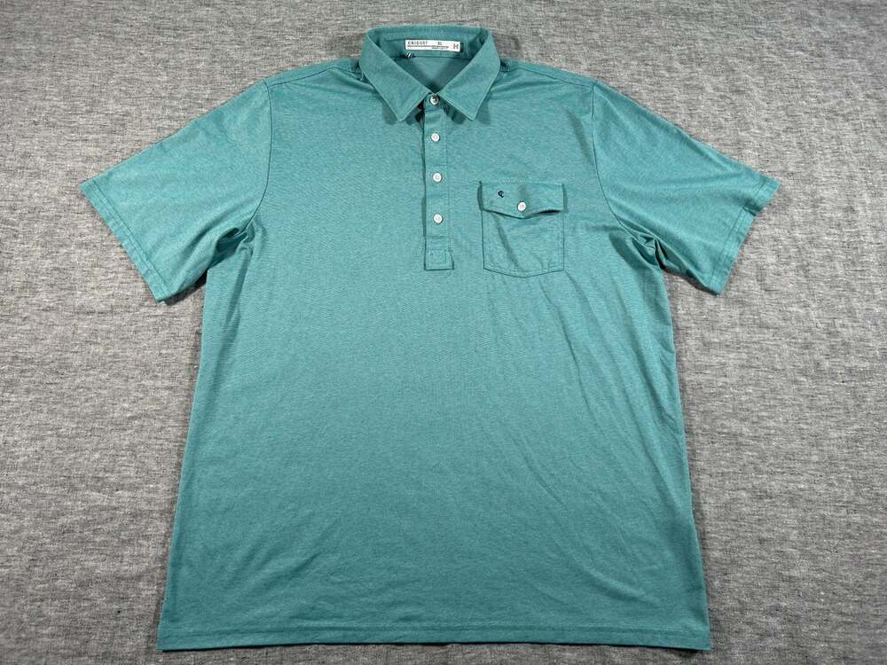 Criquet Polo Shirt Mens XL Teal Green Stretch Performance Golf Short Sleeve